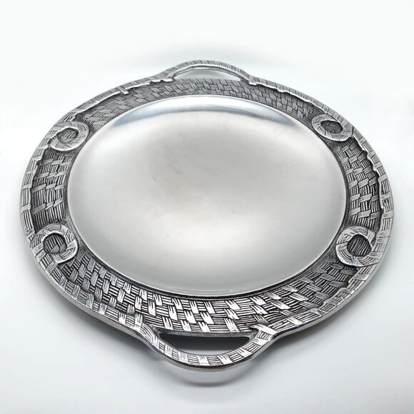 Wilton Armetale Large Round Platter Tray with Handles 14.5" - Picture 2 of 6